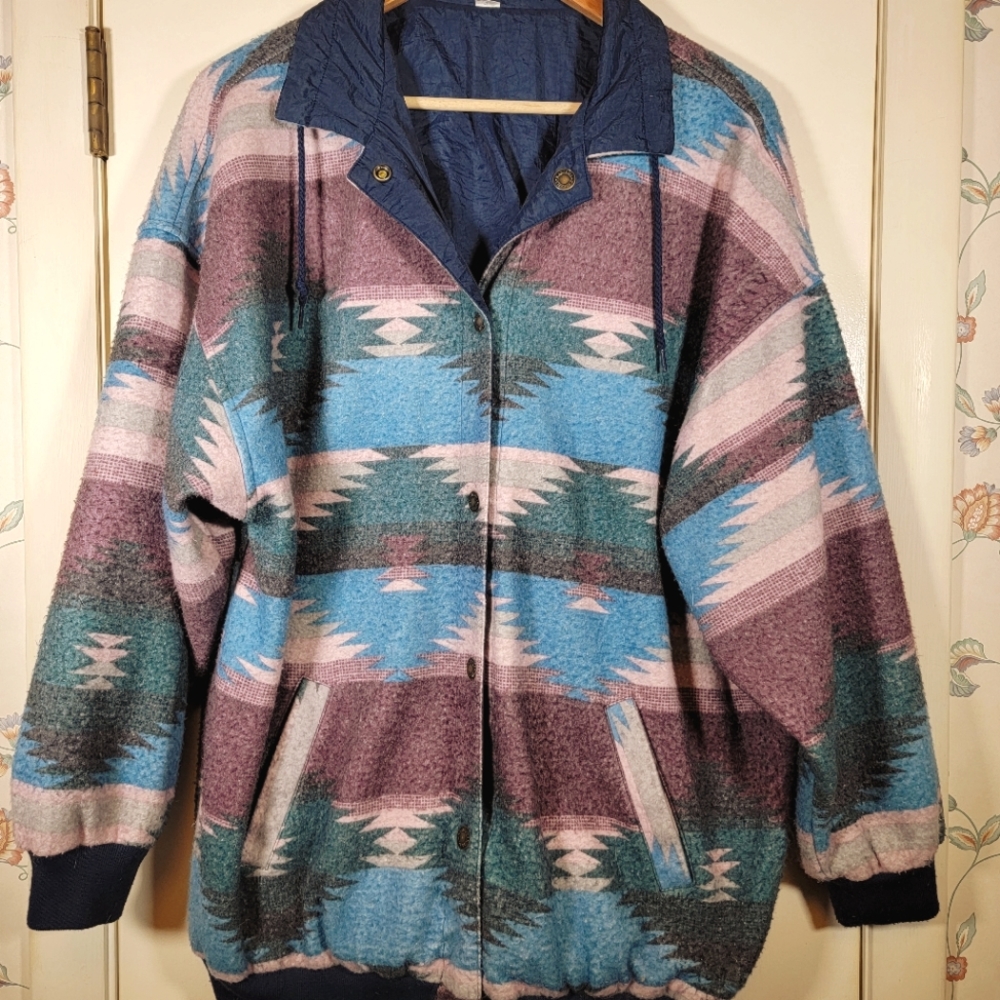 Vintage Aztec Southwestern Reversible Jacket